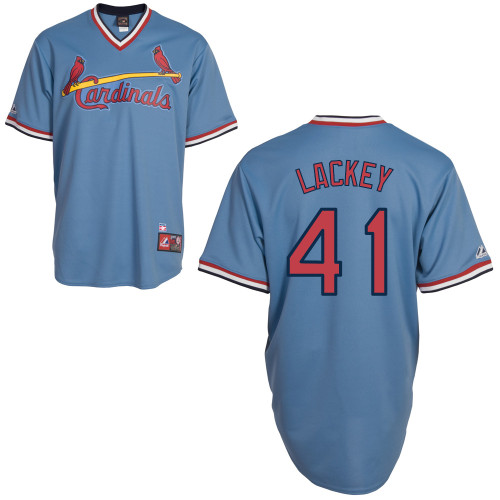 John Lackey #41 MLB Jersey-St Louis Cardinals Men's Authentic Blue Road Cooperstown Baseball Jersey
